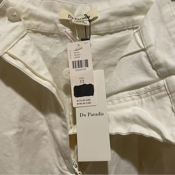 NWT Anthropologie Du Paradis Pleated Wide-Leg Cargo Pants in Stone Dust Size 12 - Picture 14 of 16